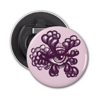 Surreal Weirdcore Eye Artwork - Dreamy Pastel Pink Bottle Opener