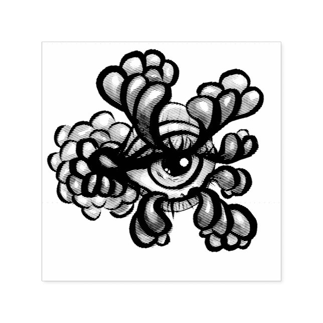 Surreal Weirdcore Eye Artwork - Dreamy Whimsigoth Self-inking Stamp (Design)