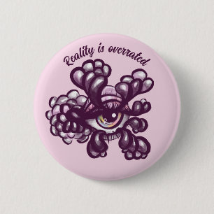 Surreal Weirdcore Eye Artwork in Dreamy Pastel 2 Inch Round Button
