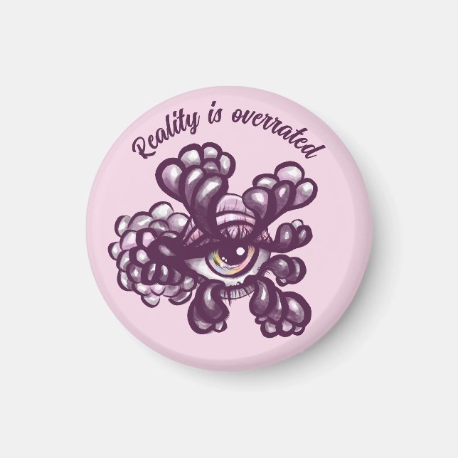 Surreal Weirdcore Eye Artwork in Dreamy Pastel Magnet (Front)