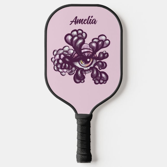 Surreal Weirdcore Eye Artwork in Dreamy Pastel Pickleball Paddle (Front)