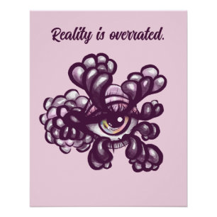 Surreal Weirdcore Eye Artwork in Dreamy Pastel Poster