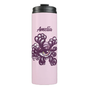 Surreal Weirdcore Eye Artwork in Dreamy Pastel Thermal Tumbler