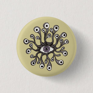 Surreal Weirdcore Eye Tentacle Artwork 1 Inch Round Button