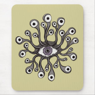 Surreal Weirdcore Eye Tentacle Artwork Mouse Pad