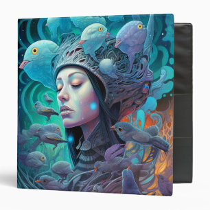 Surreal Woman Birds Visionary Art Binder