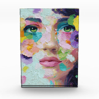 Surreal Woman Floral Eyes Petals Wind Wall Art Photo Block