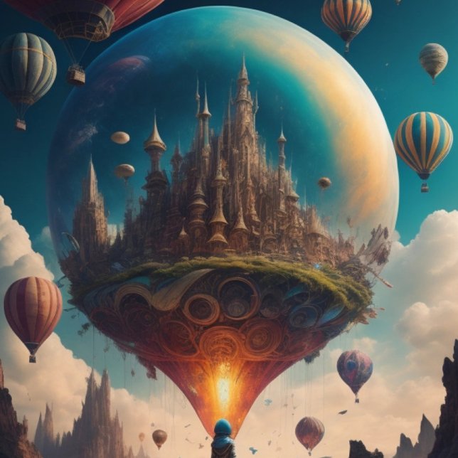 Surreal world hip flask (Surreal Style Cityscape )