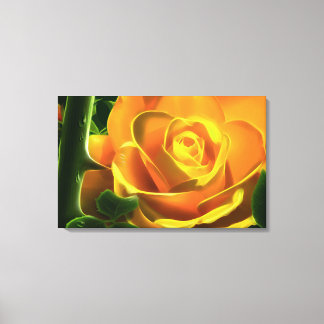 Surreal Yellow Rose  Wrapped Canvas