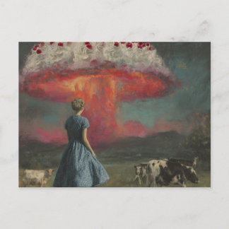 Surreal Yummy Cherry Desert in the Dairy Pasture  Postcard