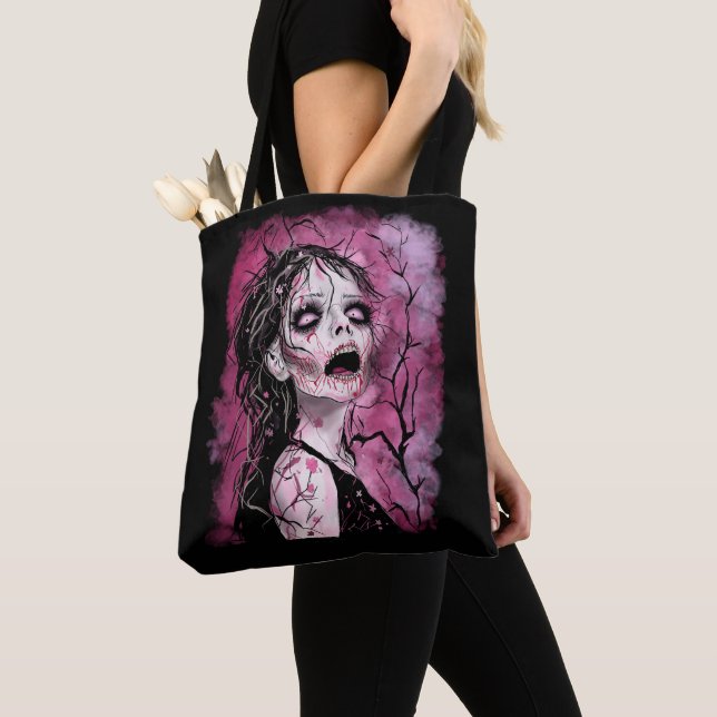 Surreal Zombie Tote Bag (Close Up)