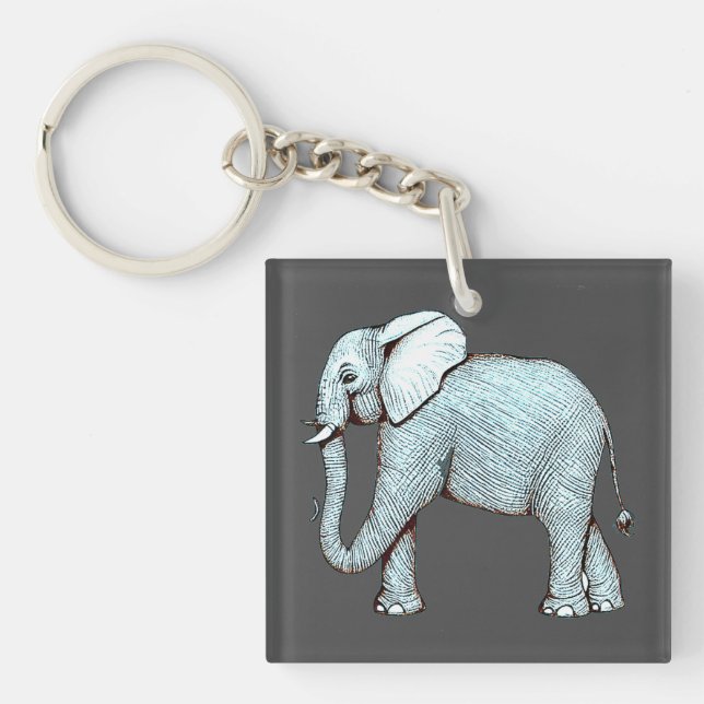 Surrealephant - Surreal Elephant Illustration Keychain (Front)