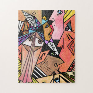 Surrealism Art Faces Puzzle