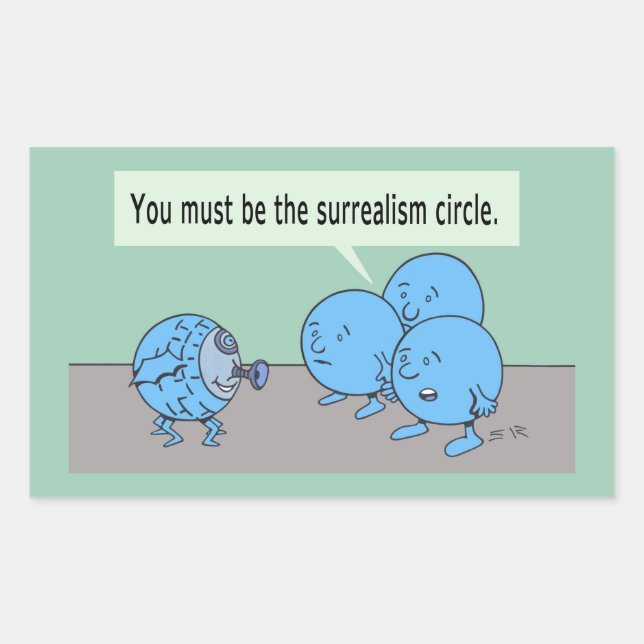 Surrealism Circle rectangle sticker (Front)