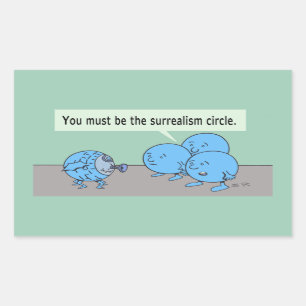 Surrealism Circle rectangle sticker