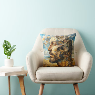 Surrealism Puzzle Head Throw Pillow