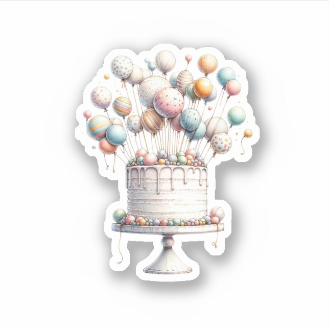 Surrealist Balloons and Birthday Cake (Front)