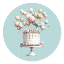 Surrealist Balloons and Birthday Cake