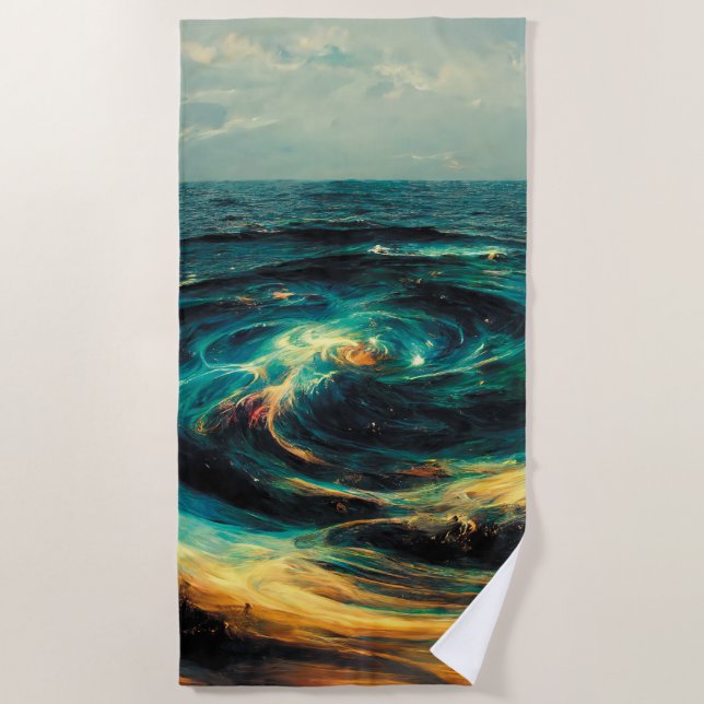 Surrealistic Art | A Galaxy Of Ocean Beach Towel (Front)