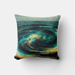 Surrealistic Art   A Galaxy Of Ocean Throw Pillow