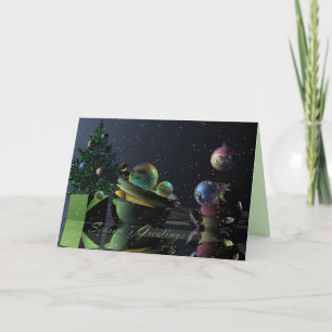 Surrealistic Christmas card wth Season's greetings
