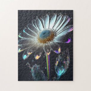 Surrealistic Fantasy Colourful Crystal Flower Jigsaw Puzzle