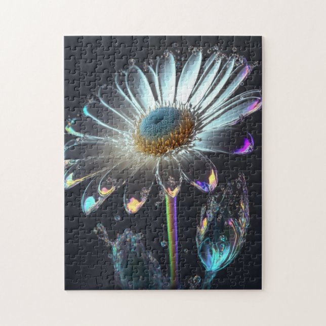 Surrealistic Fantasy Colourful Crystal Flower Jigsaw Puzzle (Vertical)