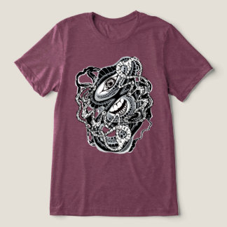 Surrealistic Modern Abstract Brain Bending Face Tri-Blend Shirt