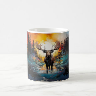 Surrealistic Moose Standing In Water Coffee Mug