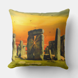 Surrealistic Stonehenge Throw Pillow