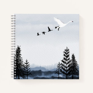 Surrealistic winter landscape notebook
