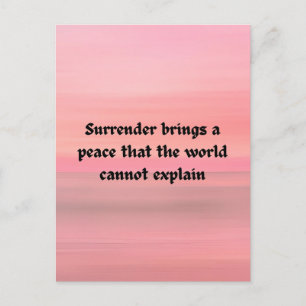 Surrender brings peace christian typography postcard