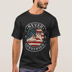 Surrender Gold Sneakers Flag Trump 2024  T-Shirt