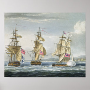 Surrender of the fort of Tamatave, engraved by T. Poster