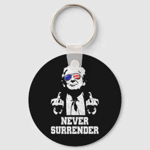 Surrender President Donald Trump Middle Finger  Keychain