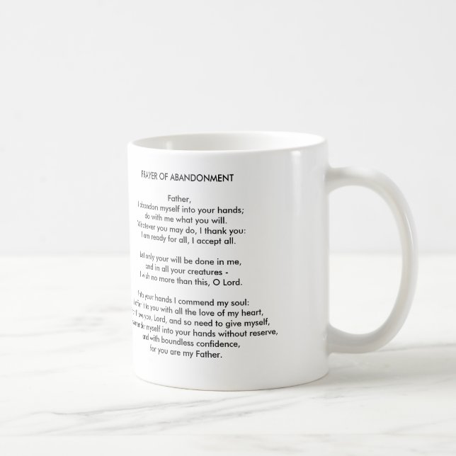 Surrender to God Prayer of Abandonment Mug (Right)