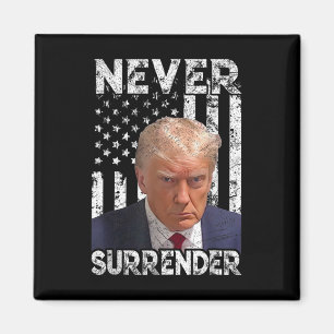 Surrender Trump Mug Shot 2024 American Flag Women  Magnet