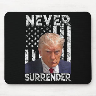 Surrender Trump Mug Shot 2024 American Flag Women  Mouse Pad