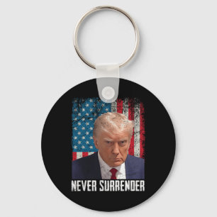 Surrender Trump Mug Shot 2024 President American F Keychain