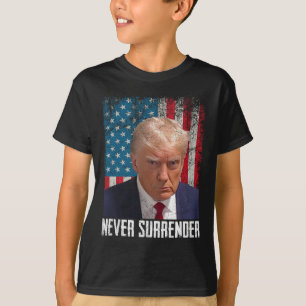 Surrender Trump Mug Shot 2024 President American F T-Shirt
