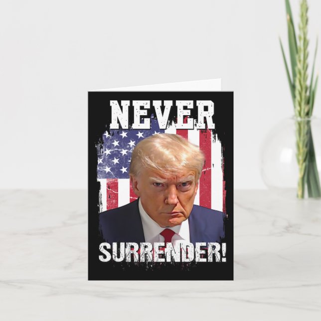 Surrender Trump Usa Flag 2024  Card (Front)