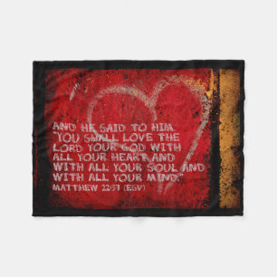 Surrendering All Matthew 22:37 Scripture Photo Art Fleece Blanket