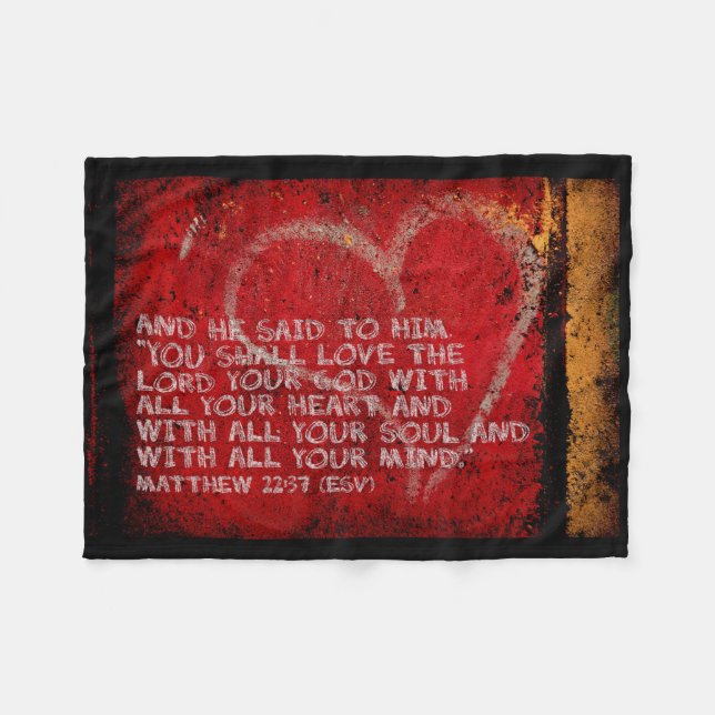 Surrendering All Matthew 22:37 Scripture Photo Art Fleece Blanket (Front (Horizontal))