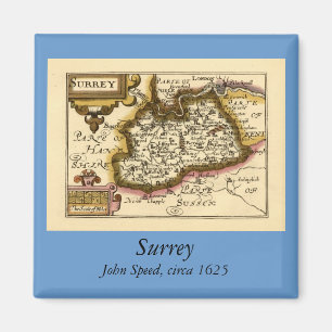 Surrey County England Old Antiquarian Atlas Map Magnet
