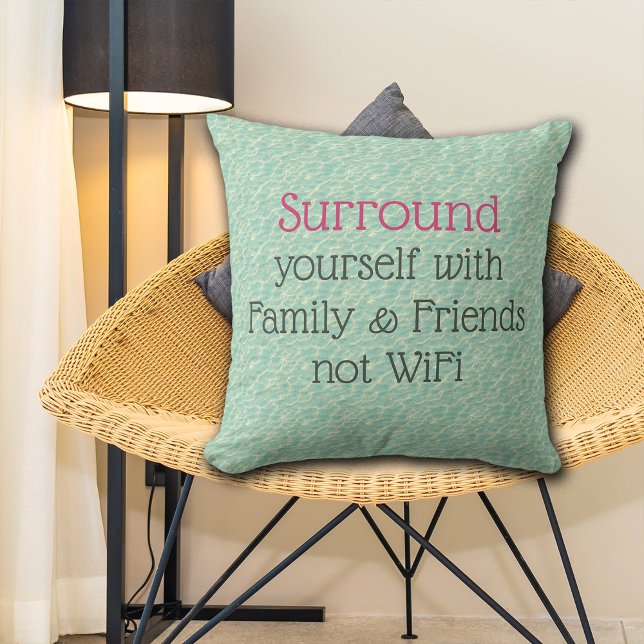 Surround yourself Good Vibes message Throw Pillow (Creator Uploaded)