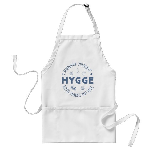 Surround Yourself w. Hygge (Dark Blue text) Standard Apron (Front)