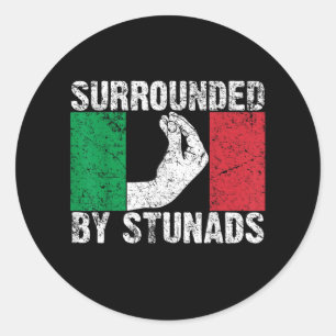 Surrounded by Stunads Classic Round Sticker