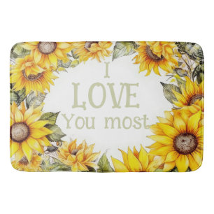 Surrounding Sunflowers personalized Bath Mat