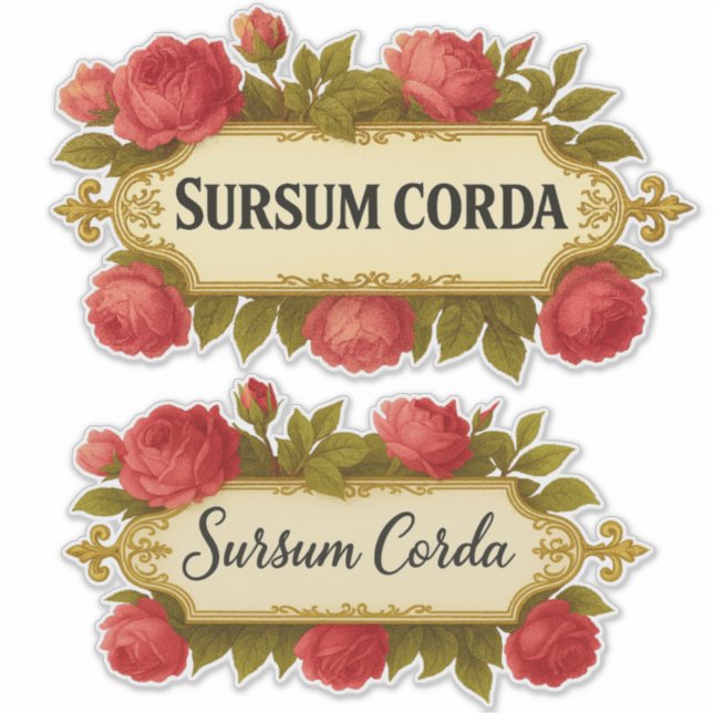 Sursum Corda Vintage Rose Catholic  (Front)