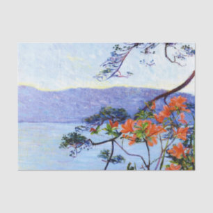Suruga Bay, Azaleas by Lilla Cabot Perry Tissue Paper